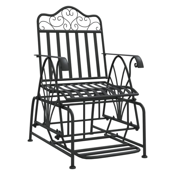 vidaXL Fauteuil à bascule 61 cm noir acier