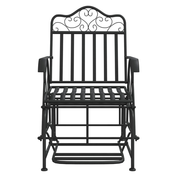 vidaXL Fauteuil à bascule 61 cm noir acier