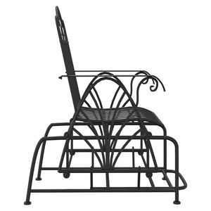 vidaXL Fauteuil à bascule 61 cm noir acier