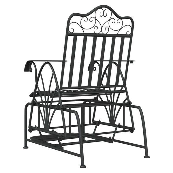 vidaXL Fauteuil à bascule 61 cm noir acier