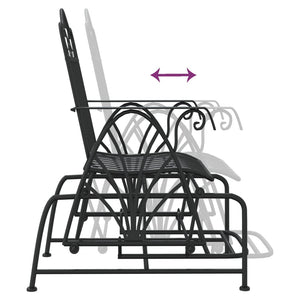 vidaXL Fauteuil à bascule 61 cm noir acier