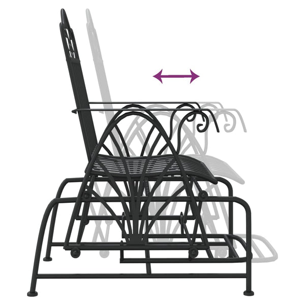 vidaXL Fauteuil à bascule 61 cm noir acier