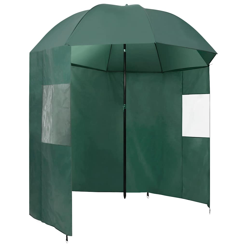 vidaXL Parasol de pêche vert 220x185 cm