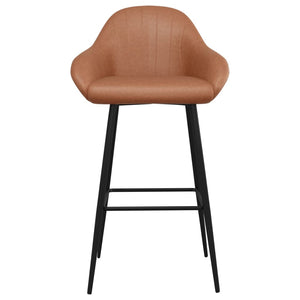 Barhocker 2er Set Hellbraun Kunstleder