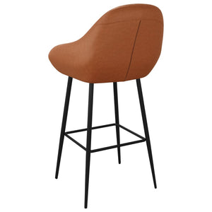Barhocker 2er Set Hellbraun Kunstleder