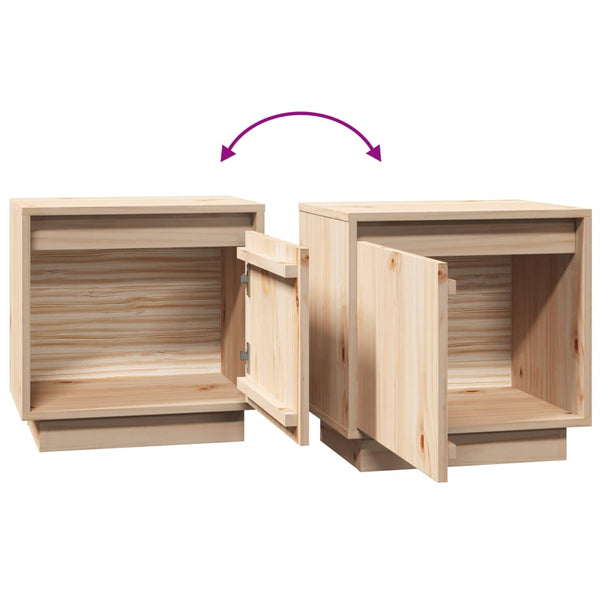 Nachttische Kiefer Massivholz 40x40 cm, 2er-Set