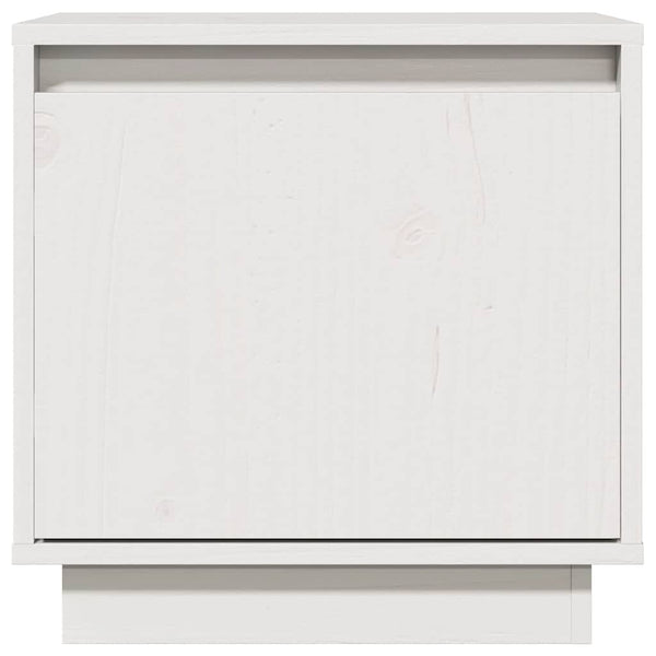 Weißer Nachttisch Kiefer Massivholz 40x40 cm