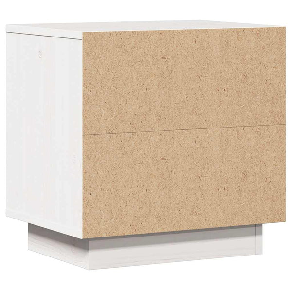 Weißer Nachttisch Kiefer Massivholz 40x40 cm