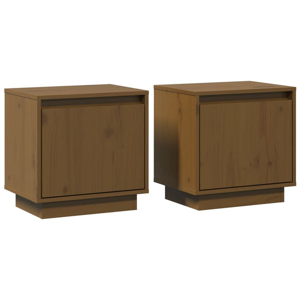 vidaXL Tables de chevet 2 pcs Marron miel 40x30x40 cm Bois de pin massif