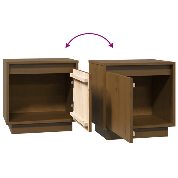 vidaXL Tables de chevet 2 pcs Marron miel 40x30x40 cm Bois de pin massif