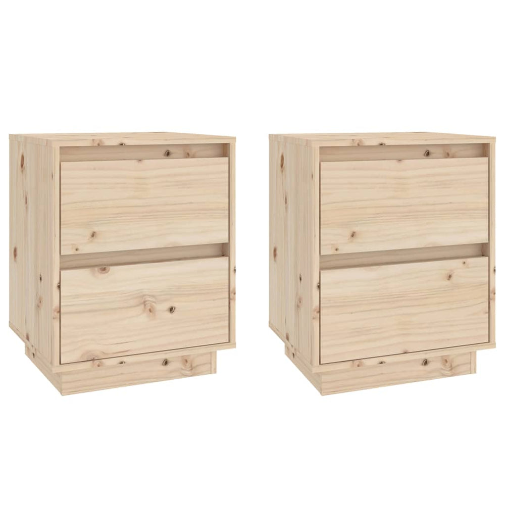 vidaXL Bedside Cabinets 2 pcs 40x35x50 cm Solid Pine Wood