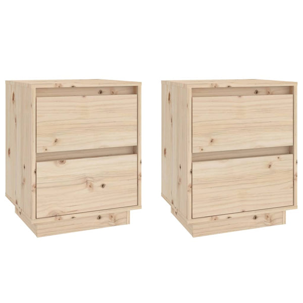 Massivholz Nachttische 2er Set Kiefer