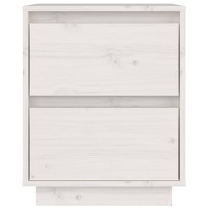Weißer Nachttisch Kiefer Massivholz 40x35x50 cm
