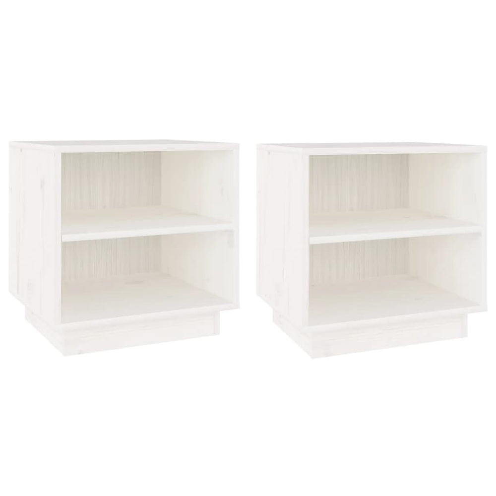 vidaXL Nightstands 2 pcs White 40x34x40 cm Solid Pine Wood