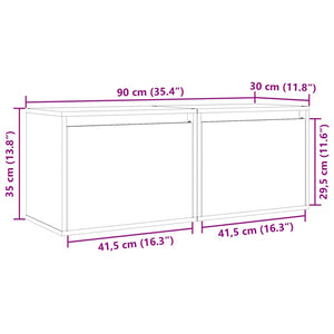 Wandschränke Kiefer Massivholz 45x30x35cm, 2er-Set