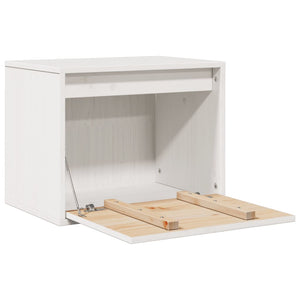 Weißer Wandschrank Kiefer Massivholz 45x30x35 cm