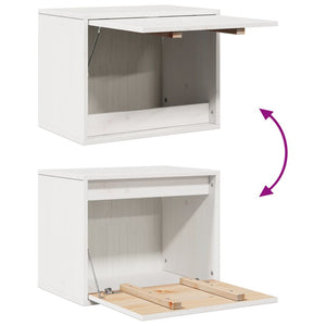 Weißer Wandschrank Kiefer Massivholz 45x30x35 cm