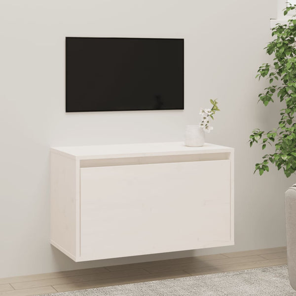 Wandschrank Weiß 60x30x35cm Kiefer Massivholz