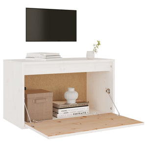 Wandschrank Weiß 60x30x35cm Kiefer Massivholz