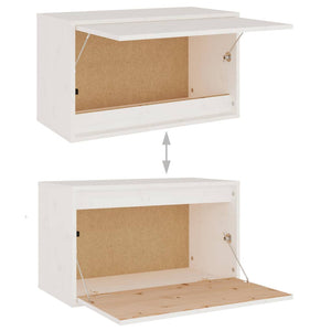 Wandschrank Weiß 60x30x35cm Kiefer Massivholz