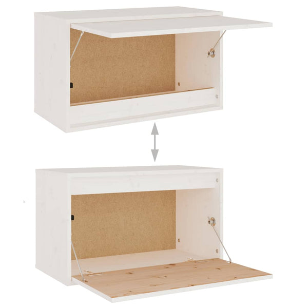 Wandschrank Weiß 60x30x35cm Kiefer Massivholz