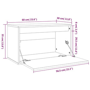 Wandschrank Honigbraun 60x30x35 cm Kiefer Massivholz