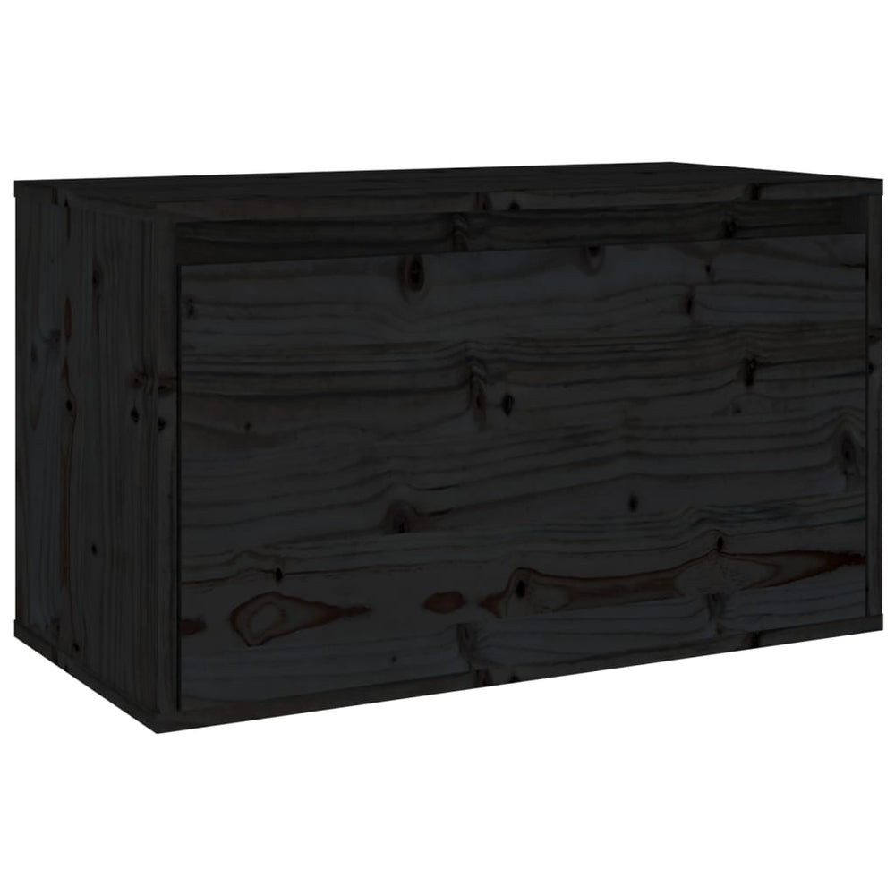 Schwarzer Wandschrank 60x30x35cm Kiefer Massivholz