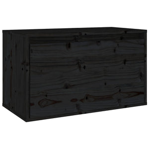 Schwarzer Wandschrank 60x30x35cm Kiefer Massivholz