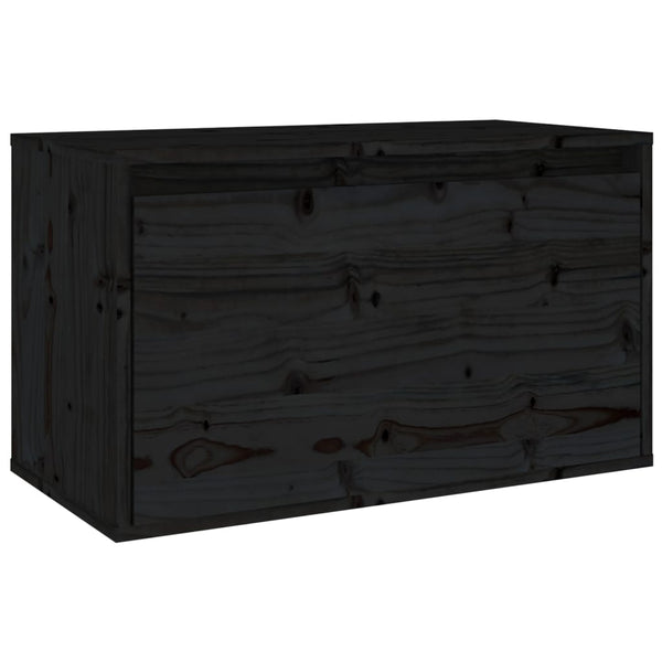 Schwarzer Wandschrank 60x30x35cm Kiefer Massivholz
