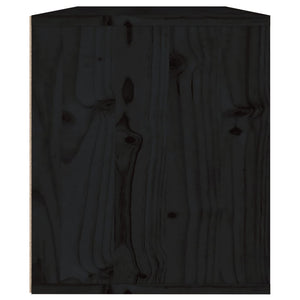 Schwarzer Wandschrank 60x30x35cm Kiefer Massivholz