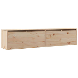 Massivholz Wandschränke Kiefer 80x30x35 cm, 2er-Set