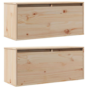 Massivholz Wandschränke Kiefer 80x30x35 cm, 2er-Set