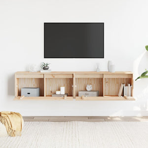 Massivholz Wandschränke Kiefer 80x30x35 cm, 2er-Set