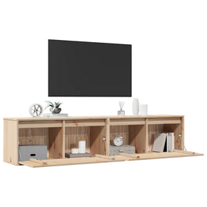 Massivholz Wandschränke Kiefer 80x30x35 cm, 2er-Set