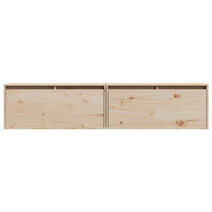 Massivholz Wandschränke Kiefer 80x30x35 cm, 2er-Set
