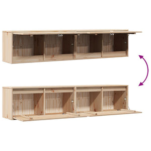Massivholz Wandschränke Kiefer 80x30x35 cm, 2er-Set