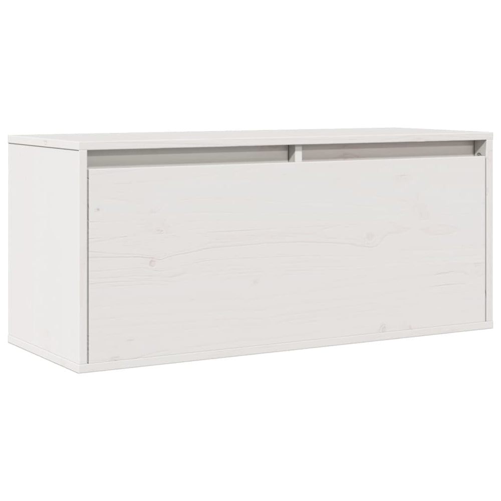 Weißer Wandschrank Kiefer Massivholz 80x30x35 cm