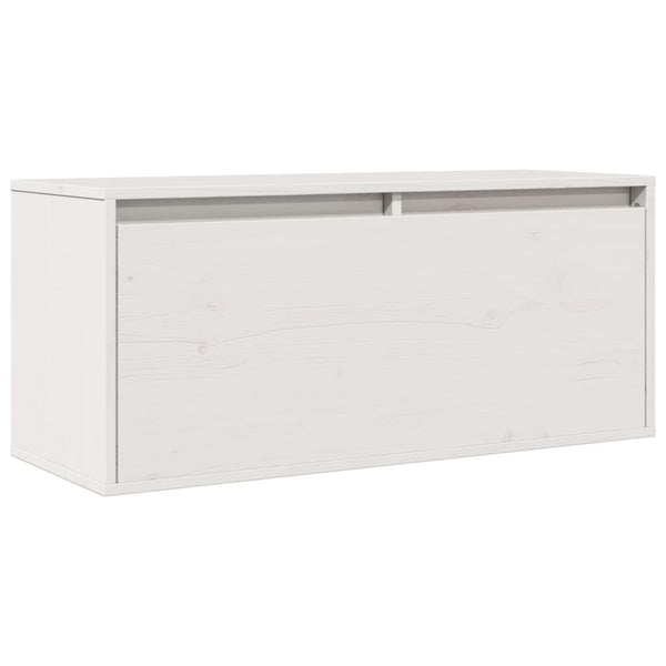 Weißer Wandschrank Kiefer Massivholz 80x30x35 cm