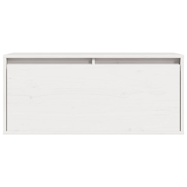 Weißer Wandschrank Kiefer Massivholz 80x30x35 cm