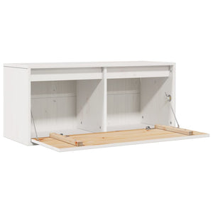 Weißer Wandschrank Kiefer Massivholz 80x30x35 cm