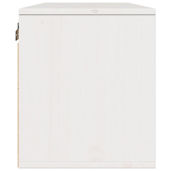Weißer Wandschrank Kiefer Massivholz 80x30x35 cm