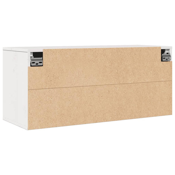 Weißer Wandschrank Kiefer Massivholz 80x30x35 cm