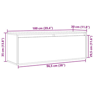 Wandschrank Kiefer Massivholz 100x30x35 cm