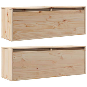 Wandschränke Kiefer Massivholz 100x30x35cm, 2er Set
