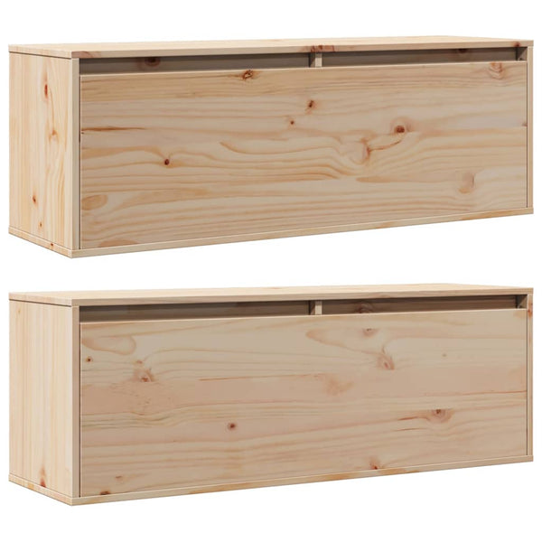 Wandschränke Kiefer Massivholz 100x30x35cm, 2er Set