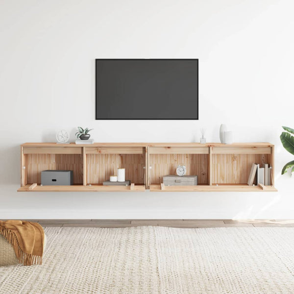 Wandschränke Kiefer Massivholz 100x30x35cm, 2er Set