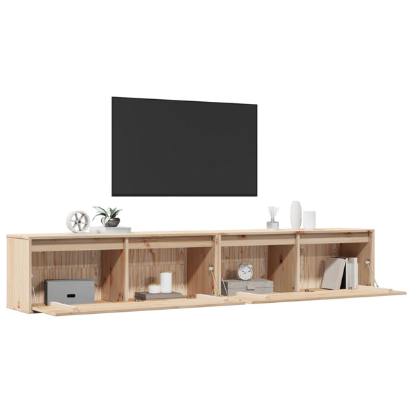 Wandschränke Kiefer Massivholz 100x30x35cm, 2er Set