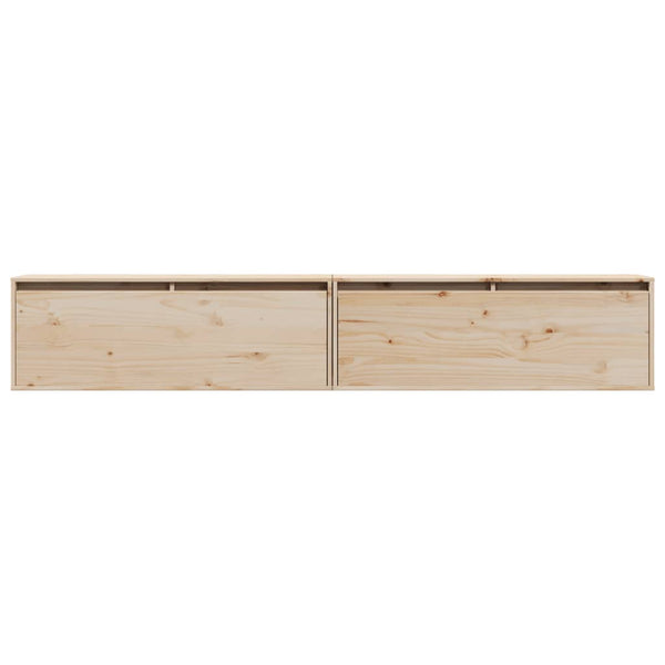 Wandschränke Kiefer Massivholz 100x30x35cm, 2er Set