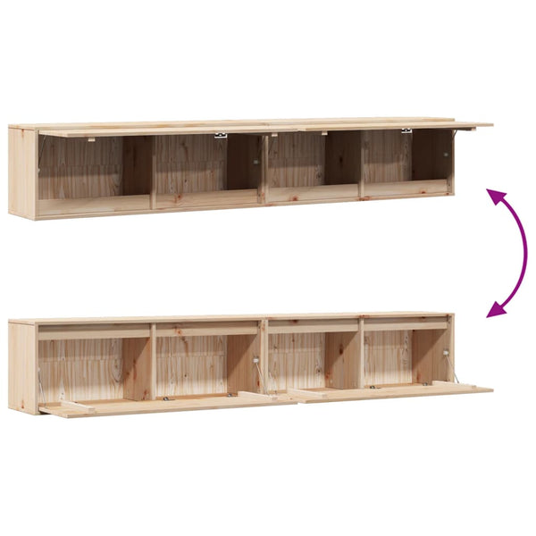 Wandschränke Kiefer Massivholz 100x30x35cm, 2er Set