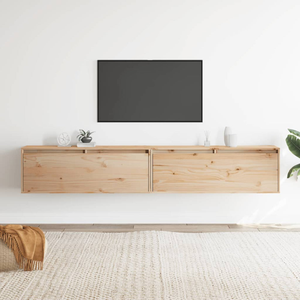 Wandschränke Kiefer Massivholz 100x30x35cm, 2er Set